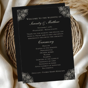Programa de Casamento Boho Preto Indiano Mandala E