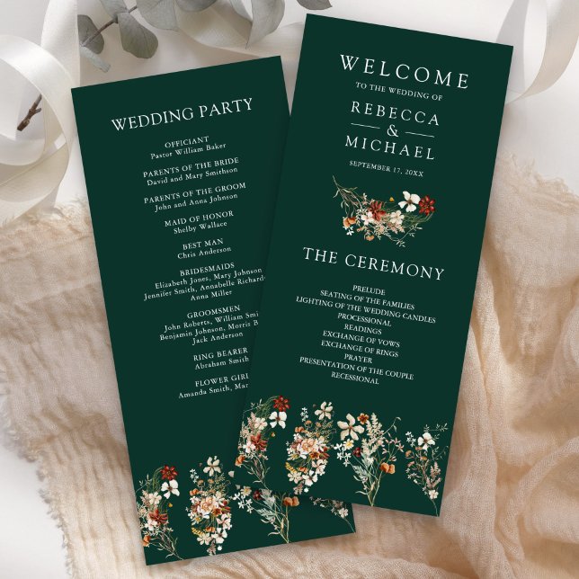 Programa de Casamento Boho Terracotta Flor Silvest (Criador carregado)