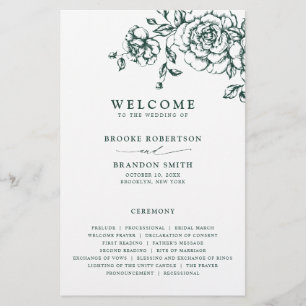 Programa de Casamento Botânico Emerald Greenery Vi
