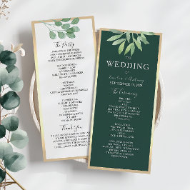 Programa de Casamento Botânico Verde Esmeralda