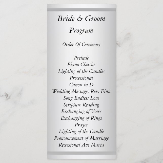 Programa de Casamento Branco (Frente)