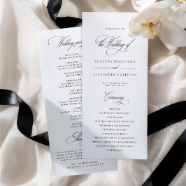 Programa de Casamento Branco com Caligrafia Clássi