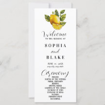 Programa de Casamento Branco Elegante Lemon & Gree