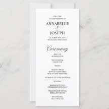 Programa de Casamento Branco Formal de Script Eleg