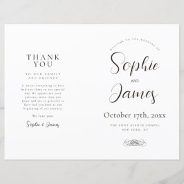 Programa de Casamento Branco Minimalista Moderno