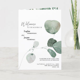 Programa de Casamento Branco Moderno Verde