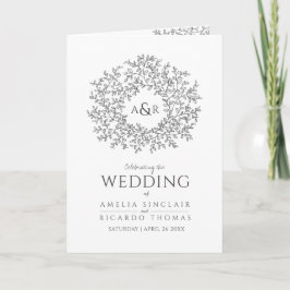 Programa de casamento branco para cinzas escuras d