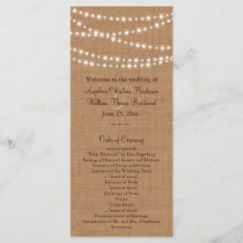 Programa de Casamento Burlap: Luzes Brilhantes