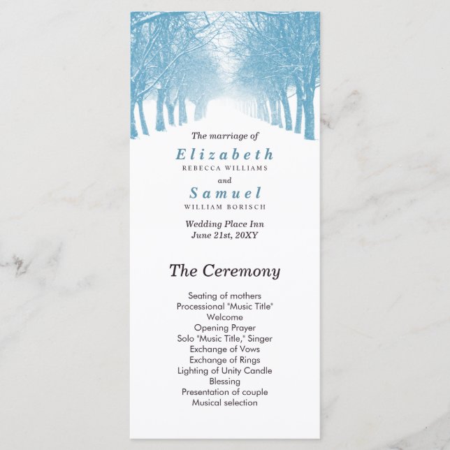 Programa de Casamento - Caminho da Avenida das Árv (Frente)