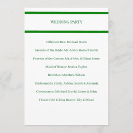 Programa de Casamento Cartão de Borda Verde Minima
