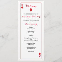 Programa de Casamento Cartas de Baralho Diamante d
