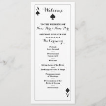 Programa de Casamento Cartas de Baralho Espadas do