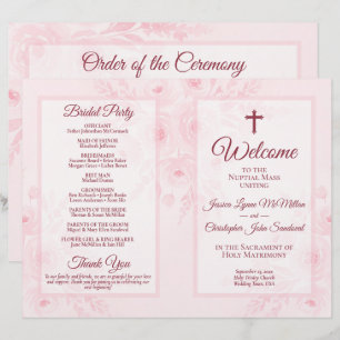 Programa de Casamento Católico Boho Rosa com Flora