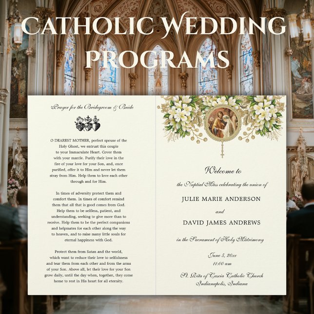 Programa de Casamento Católico Floral (Criador carregado)