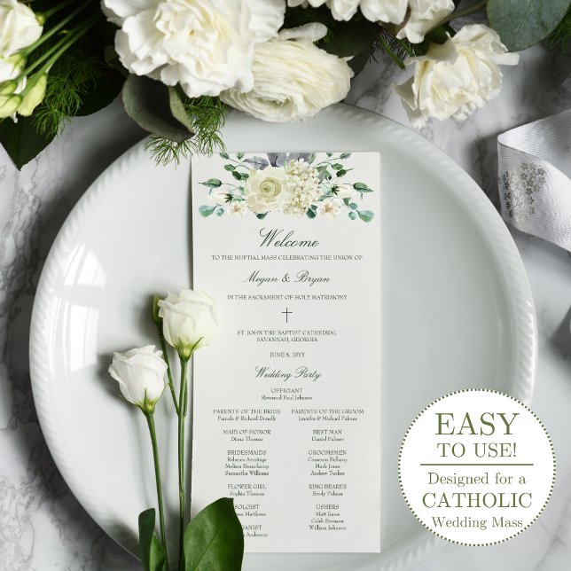 Programa de Casamento Católico Megan com Missa (Criador carregado)
