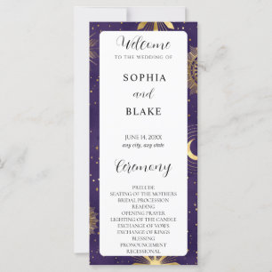 Programa de Casamento Celestial Roxo e Dourado