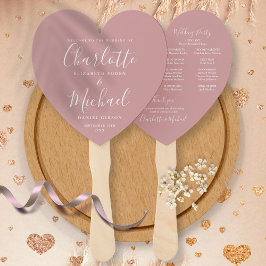 Programa de Casamento Chic Dusty Rose com Leque de