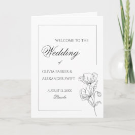 Programa de casamento chic elegante de flor picant