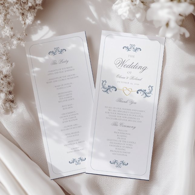 Programa de Casamento Clássico Azul Poeirento (Criador carregado)