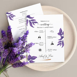 Programa de Casamento Clássico Elegante Roxo Mínim