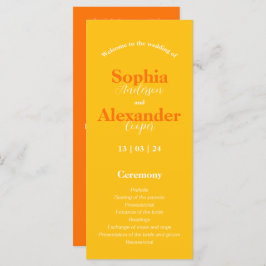 Programa de Casamento Colorido Amarelo e Laranja N