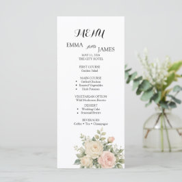 Programa de Casamento com Aquarela Elegante de Euc