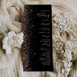 Programa de Casamento com Brilho em Ouro Rosa Mode