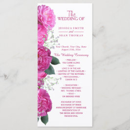 Programa de Casamento com Buquê Floral Romântico