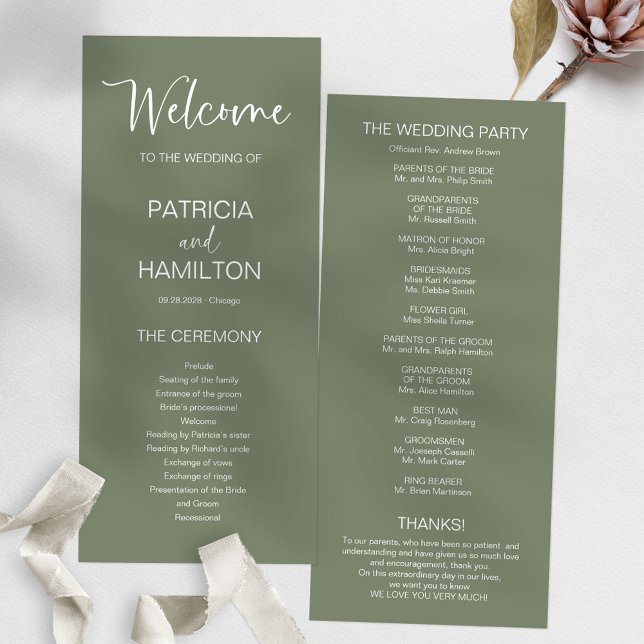 Programa de Casamento com Caligrafia Moderna Simpl (Criador carregado)