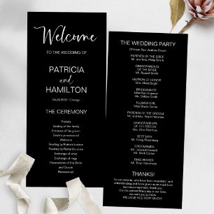 Programa de Casamento com Caligrafia Moderna Simpl