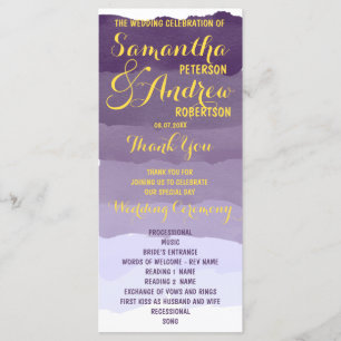 Programa de Casamento com Cor d'água da lavanda ro