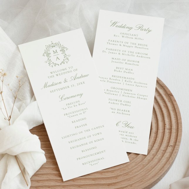 Programa de Casamento com Crista de Chinoiserie do (Criador carregado)