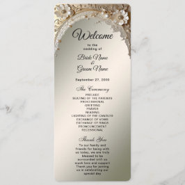 Programa de Casamento com Flores Brancas Modernas 