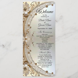 Programa de Casamento com Flores Brancas Modernas