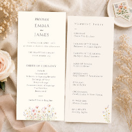 Programa de Casamento com Flores Silvestres Boêmia