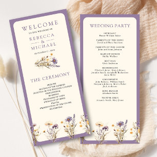 Programa de Casamento com Flores Silvestres Boho e