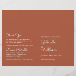 Programa de casamento com fonte Script Minimalista