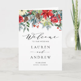 Programa de Casamento com Guirlanda de Flores de I