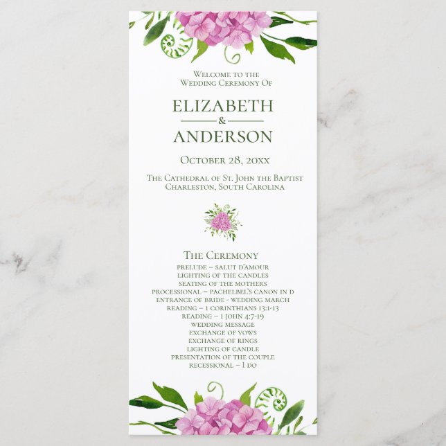 Programa de Casamento com Hortênsia Rosa (Frente)