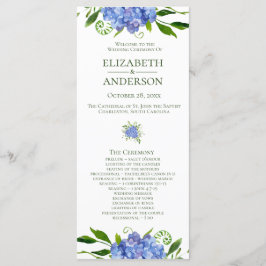 Programa de Casamento com Hortênsias Azuis