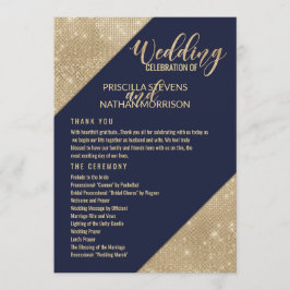Programa de Casamento com Lantejoulas Douradas e A