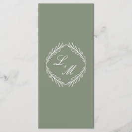 Programa de Casamento com Letra Elegante Monograma