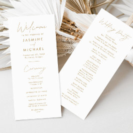 Programa de Casamento com Letra Moderna a Ouro