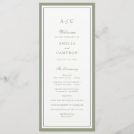 Programa de Casamento com Moldura Clássica Elegant