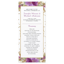 Programa de Casamento com Moldura de Brilho Dourad