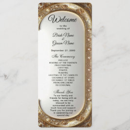 Programa de Casamento com Moldura Dourada Ornament
