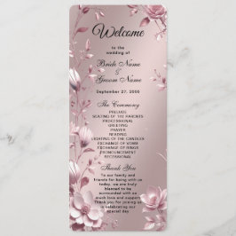 Programa de Casamento com Moldura Floral Rosa Deli