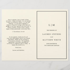 Programa de Casamento com Monograma Amarelo Mantei