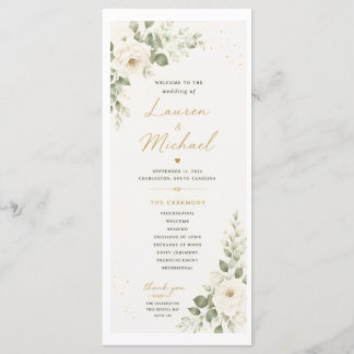 Programa de Casamento com Rosas Brancas