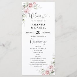 Programa de Casamento com Rosas Rosa Bege